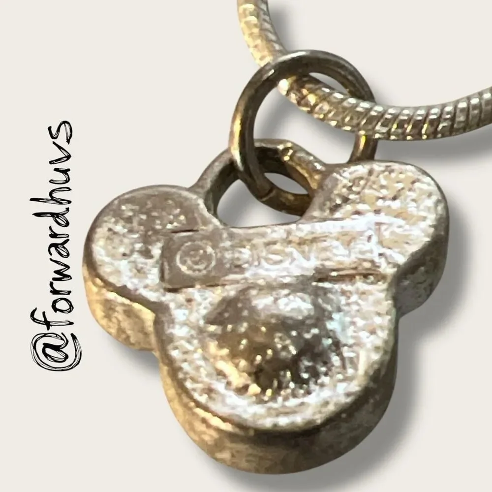 Disney Mickey Mouse Pendant Necklace – Silver Tone – 15”